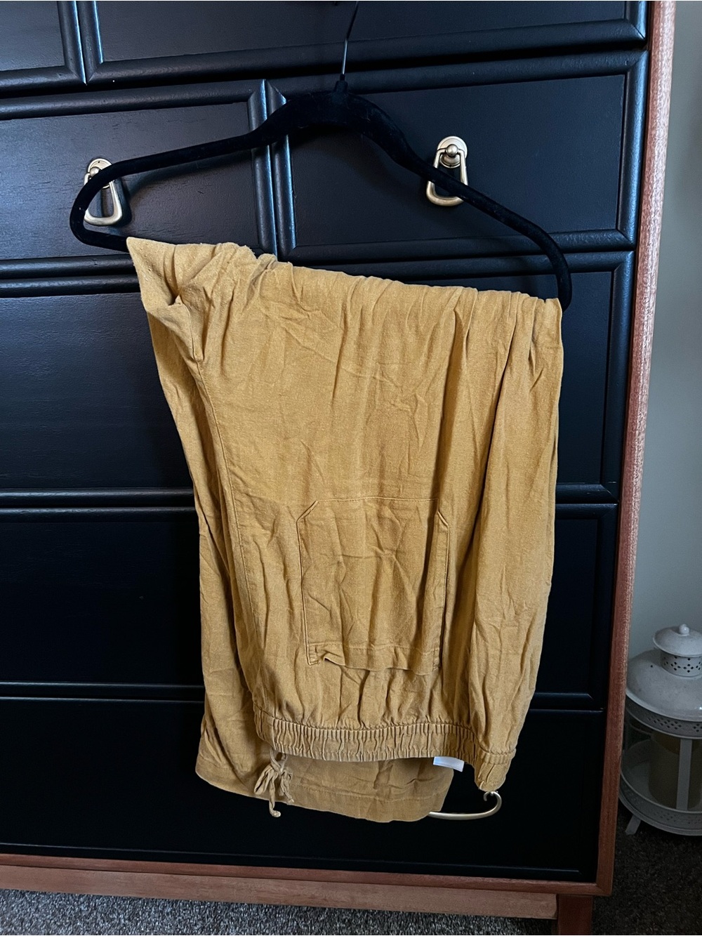 Old Navy Mustard Yellow Drawstring Linen Pants